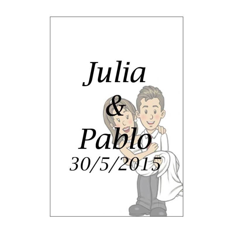 Etiquettes adhesives vin will & grace mariage