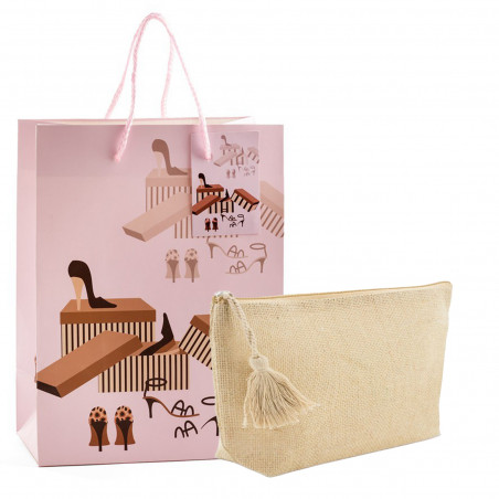 Nécessaire en jute avec sac pour cadeau