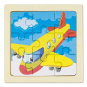 Cinq puzzles en bois pour enfants dans une boîte avec autocollant personnalisable