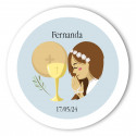 Autocollant rond pour détails de communion pour filles, 3 cm