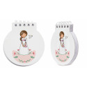 Carnet de communion pour fille avec enveloppe et autocollant