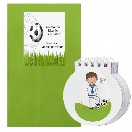 Carnet de communion pour garçon avec enveloppe personnalisée