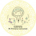 Règle en carton avec post-it personnalisé et autocollant de communion pour filles