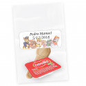 Nocilla mini 15gr avec cuillère en biscuit dans un sachet transparent comme cadeau d\'anniversaire