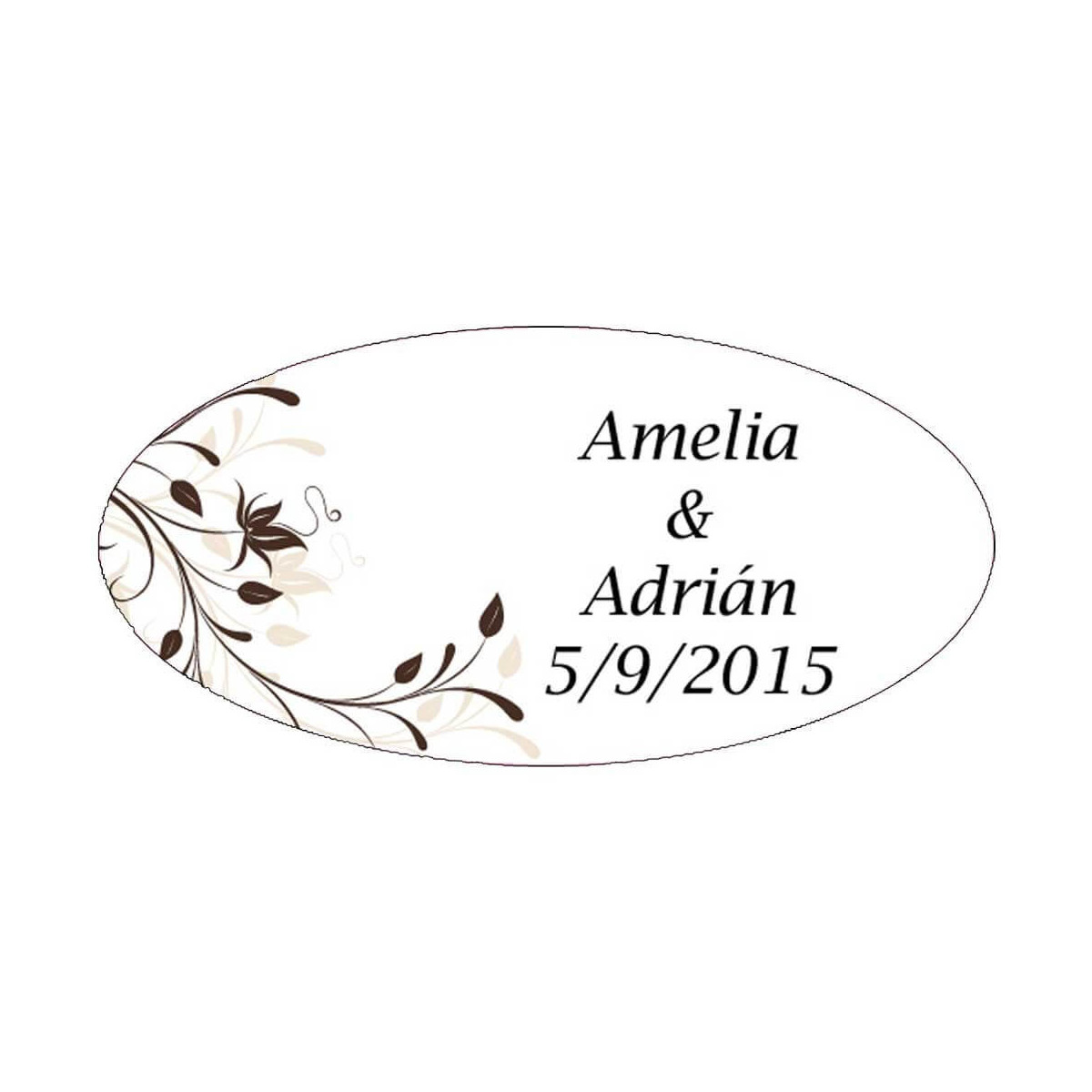 Autocollants cadeaux mariage marron