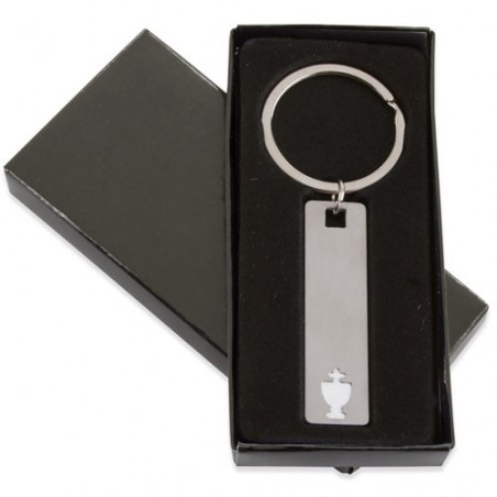 Porte clés communion avec boîte et autocollant fille personnalisé
