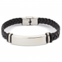 Bracelet tressé avec plaque en argent et boîte personnalisée avec adhésif
