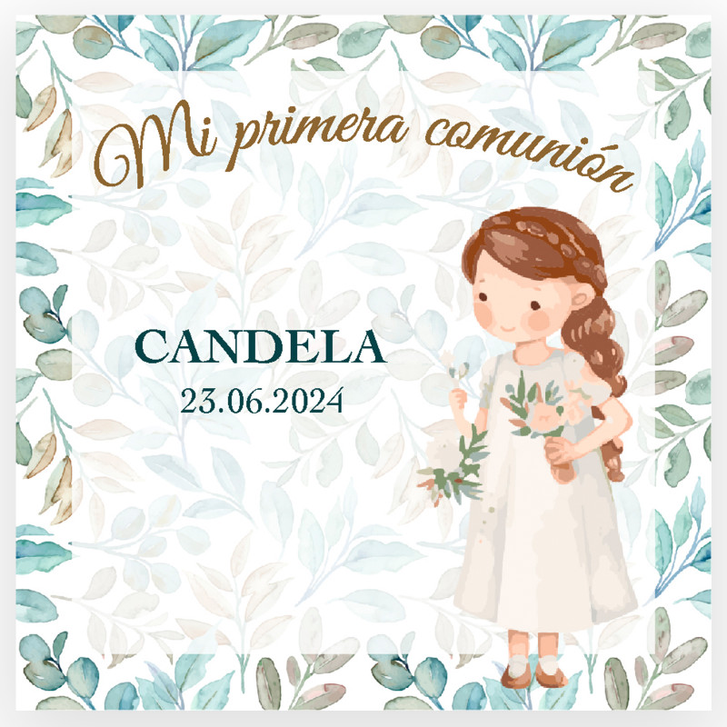 Carte de première communion personnalisée pour une fille