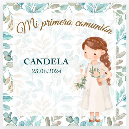 Carte de première communion personnalisée pour une fille