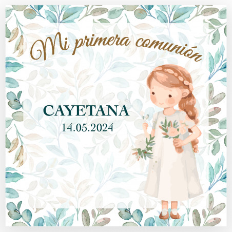 Carte de première communion personnalisée pour une fille