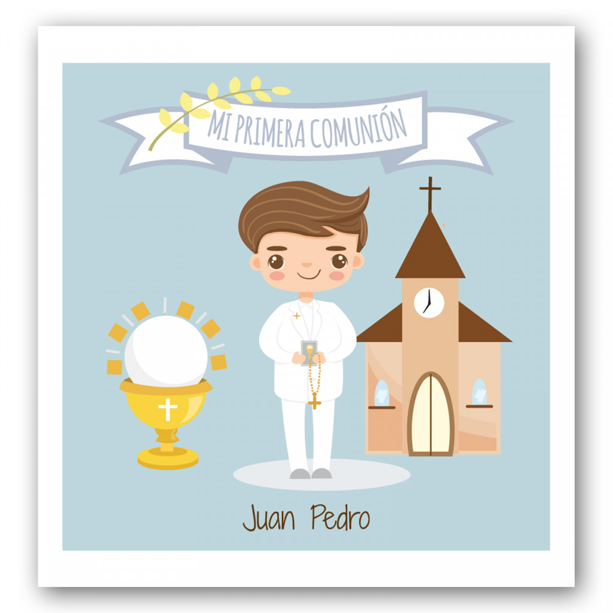 Carte de communion pour garçon à offrir