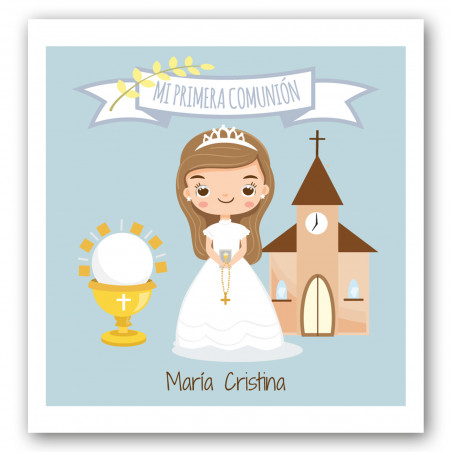 Carte de communion à offrir aux filles