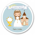 Autocollant de communion personnalisé pour filles pour décorer les détails