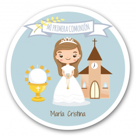 Autocollant de communion personnalisé pour filles pour décorer les détails