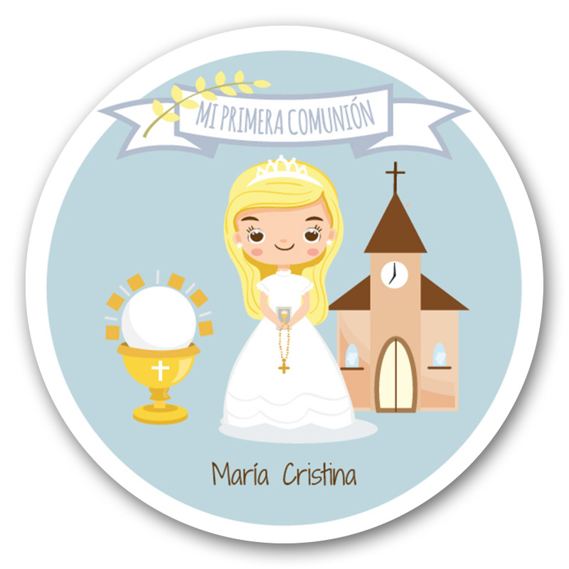 Autocollant de communion pour personnaliser les détails de la fille