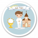 Adhésif pour les détails de communion d'un garçon à la peau foncée
