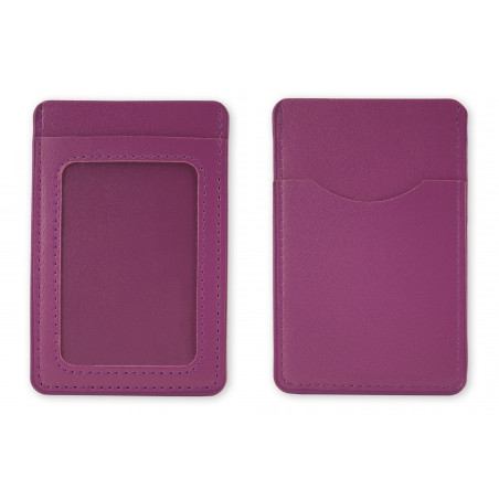 Porte cartes portefeuille lilas dans enveloppe pour communion de fille avec autocollants personnalisés