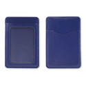 Porte cartes portefeuille bleu présenté dans une enveloppe et personnalisé avec des autocollants communion garçon