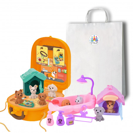 jouets chiots sac avec autocollant cadeaux enfants