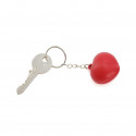 Porte clés coeur et confiserie en sachet rouge avec adhésif personnalisé