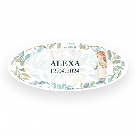 Autocollant personnalisé pour les détails de ma première communion fille