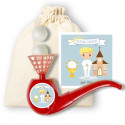 Jouet amusant avec autocollant dans un sac avec une carte de communion personnalisée pour un garçon