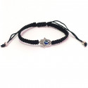 Bracelet main de Fatima avec œil turc et cordon noir