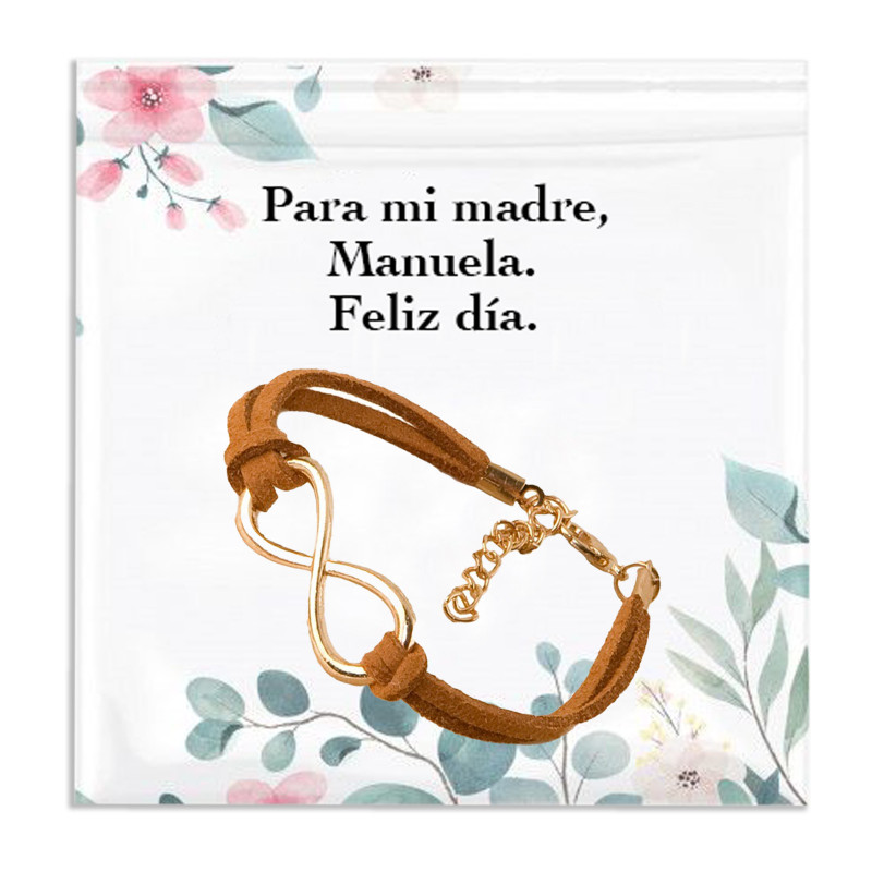 Bracelet infini avec carte pour la fête des mères