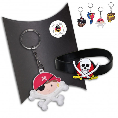 Porte-clés et bracelet de pirate cadeau pour garçons et filles