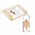 Porte-clés en bois personnalisé avec adhésif et boîte pour mariage
