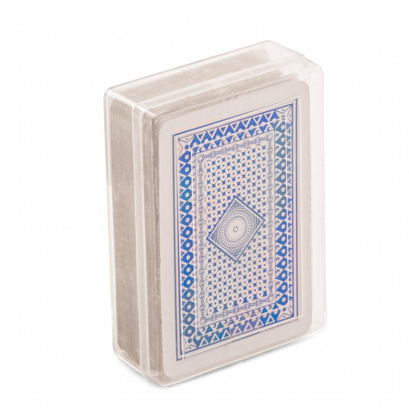 Mini jeu de cartes espagnol personnalisé avec un autocollant de communion pour garçon