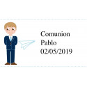 Jeu de cartes espagnol personnalisé de taille mini avec autocollant de communion pour enfant