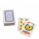 Mini jeu de cartes espagnol avec un autocollant de baptême de garçon