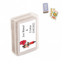 Mini jeu de cartes espagnol personnalisé avec autocollant de mariage
