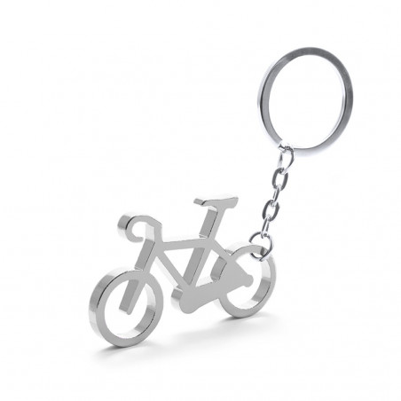 Porte clés vélo argenté dans enveloppe kraft avec autocollant communion enfant personnalisé