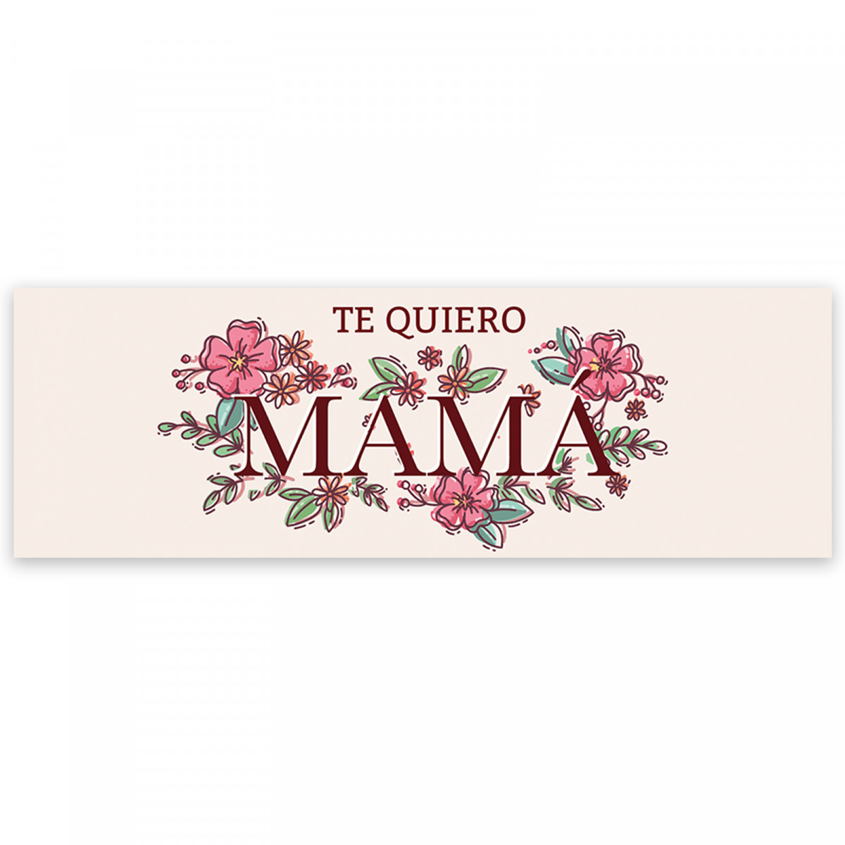 Autocollant décoratif avec la phrase je t'aime maman 6x2 cm