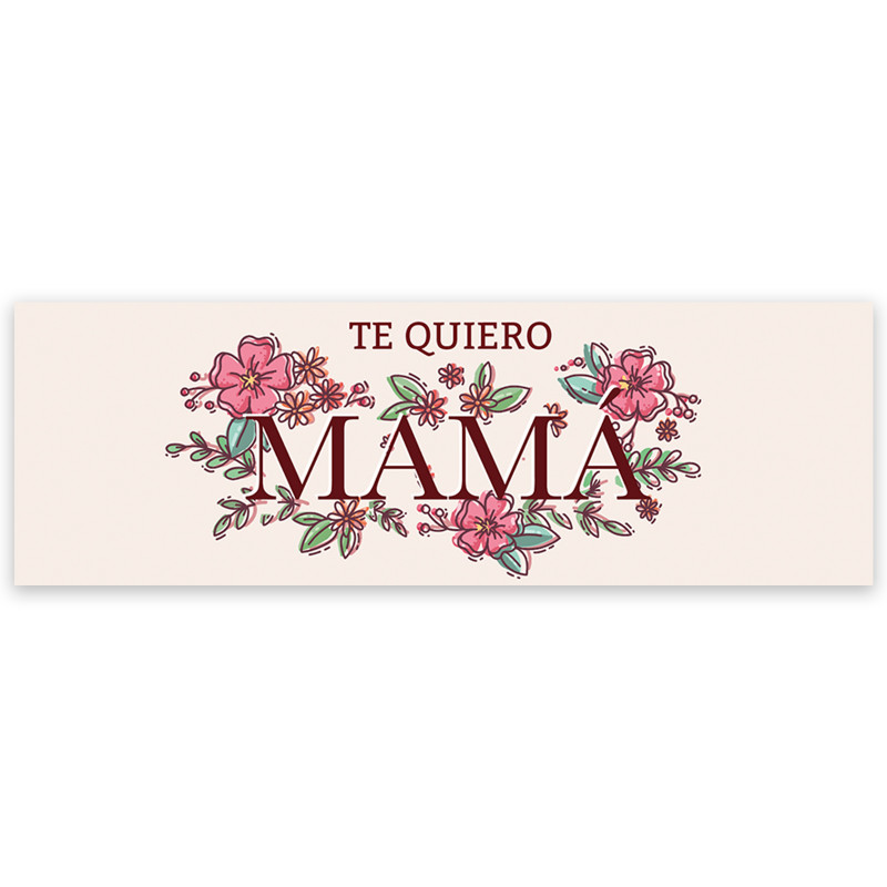 Autocollant décoratif avec la phrase je t'aime maman 6x2 cm