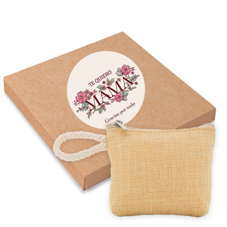 Portefeuille dans une boîte décorée d un autocollant personnalisé pour les cadeaux de la fête des mères