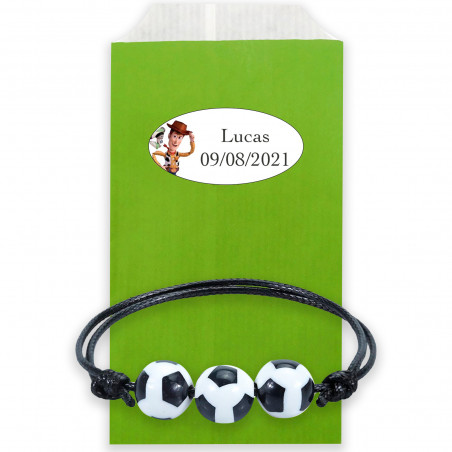 Bracelet de football dans une enveloppe avec adhésif personnalisé