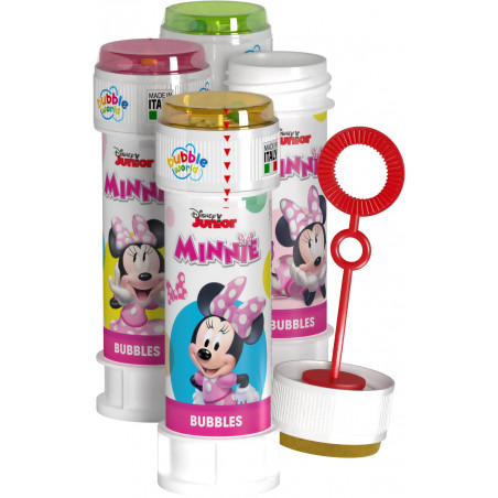 Pompe à bulles Minnie Mouse avec un pot de bonbons personnalisé pour un anniversaire