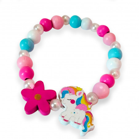 Bracelet licorne pour fille avec des perles colorées