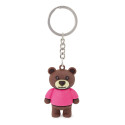 Porte-clés dans un sac en tissu avec un autocollant de baptême personnalisable pour une fille