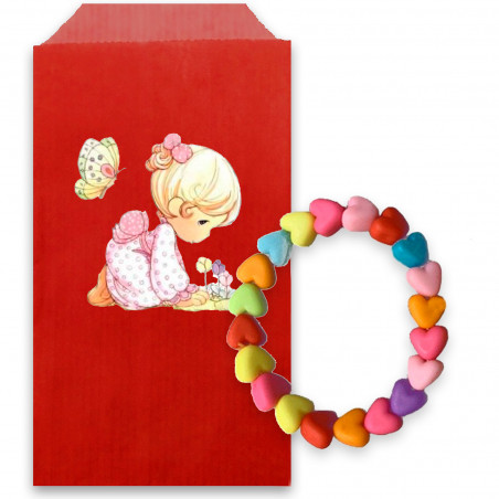 Bracelets pour filles avec perles colorées et adhésif dans enveloppe kraft