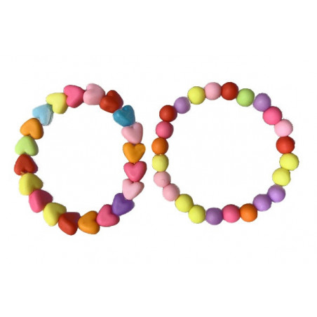 Bracelets pour filles avec perles colorées et adhésif dans enveloppe kraft