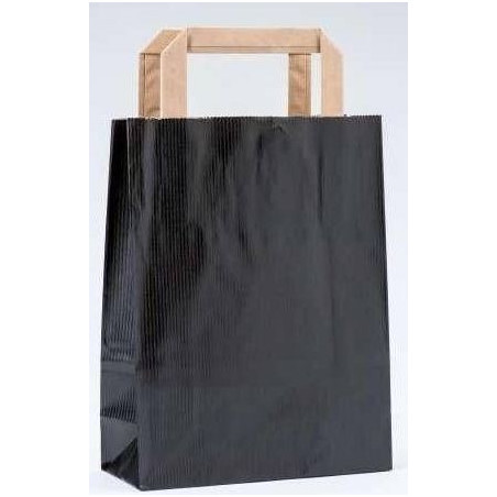 Bouteille de vin personnalisée avec tire-bouchon présentée dans un sac kraft noir