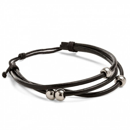 Bracelet en cuir avec ornements dans une boîte kraft personnalisée