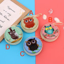 Porte-monnaie en métal rond avec design de hibou et fermeture éclair à offrir