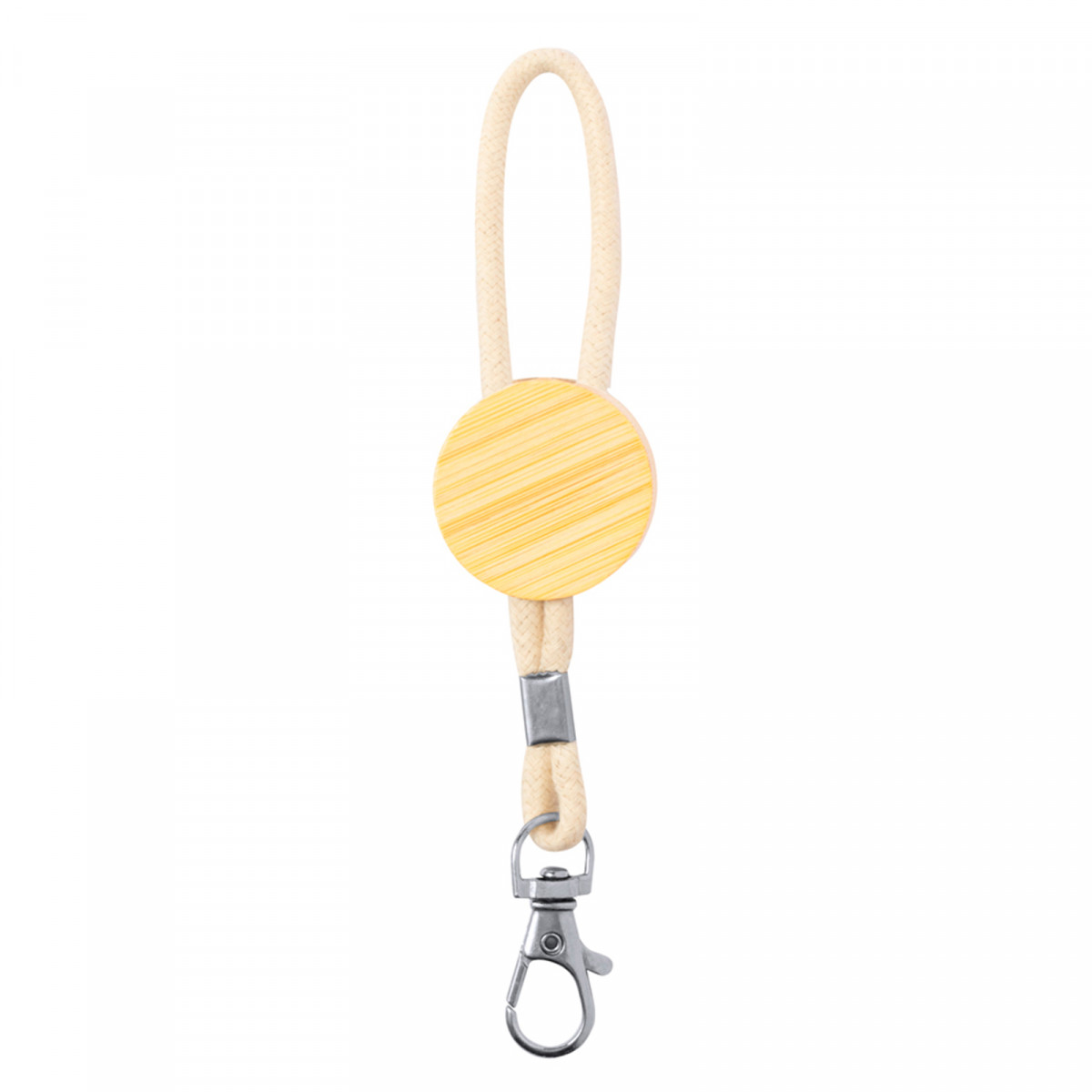 Porte clés en bambou avec cordon en coton