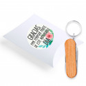 Porte-clés multi-usages en boîte avec autocollant avec message