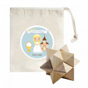 Jeu de réflexion étoile dans un sac en tissu avec autocollant de communion pour fille